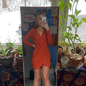orange suede dress